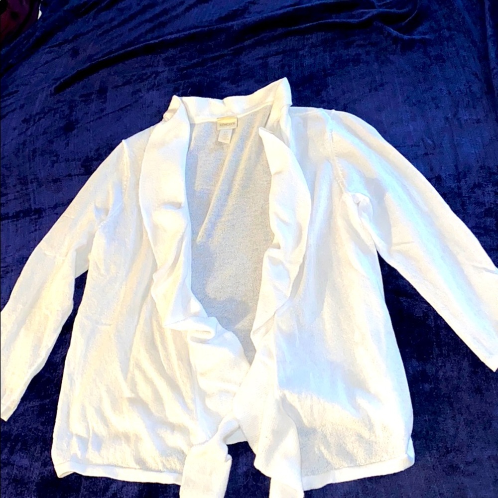 Chico’s lightweight white cardigan